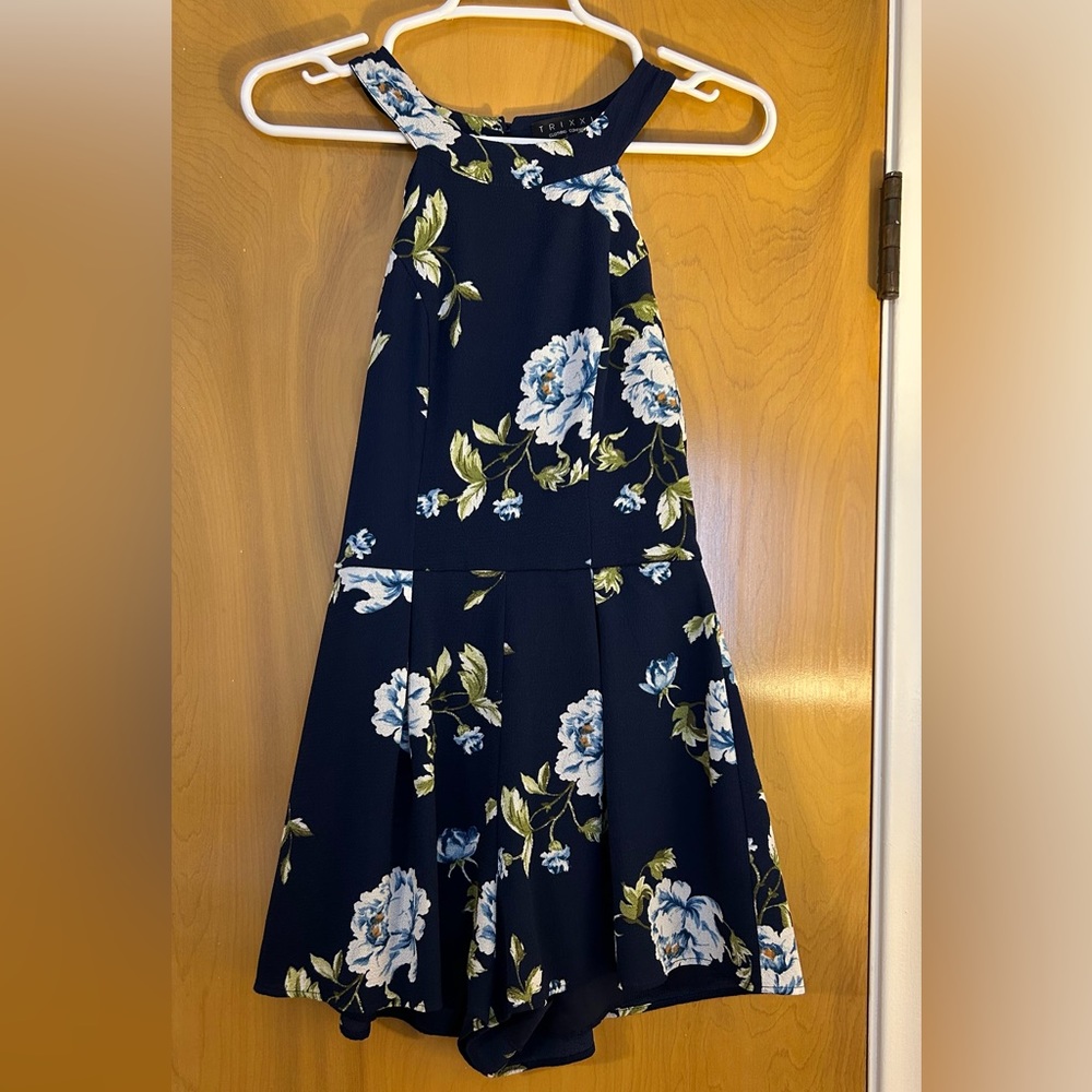 Trixxi dark blue floral romper size S